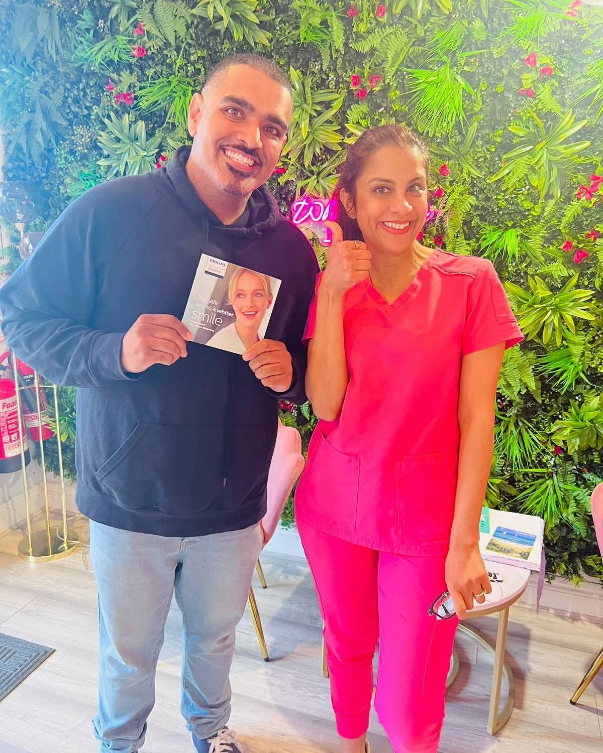 Dr. Aarti with Philips Zoom Teeth Whitening Patient