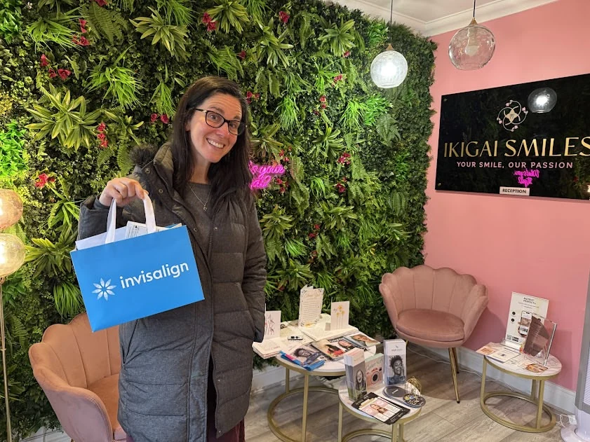 Delighted Patient in IKIGAI Smiles Botanical Reception Lounge